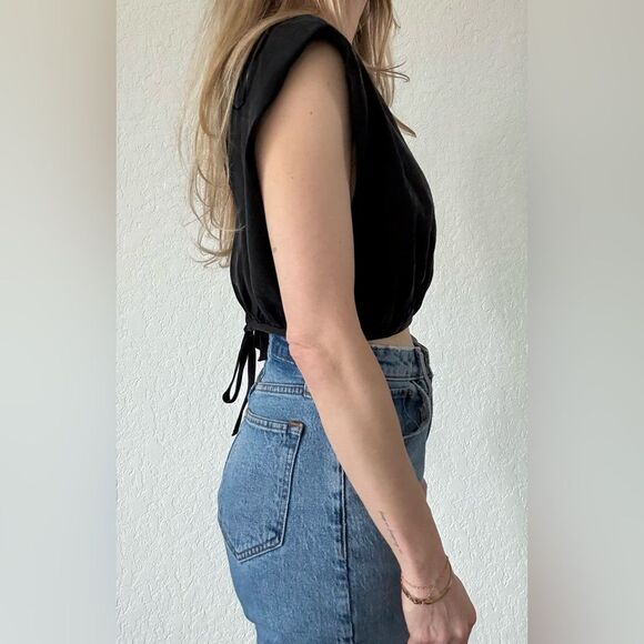 Zara Padded Shoulder Cropped Tank – Size Small - Picture 3 of 5